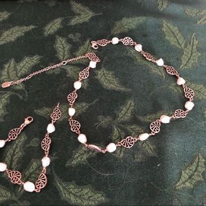 James Avery sterling and pearl necklace and matching bracelet